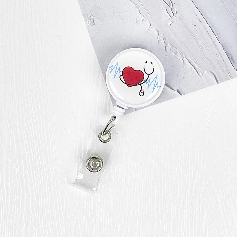 Wholesale 5pcs Creative Doctor Brooch Nurse Badge Badge Chest Clip Student Card Holder Work ID Collar Scalable Easy Pull Keychains